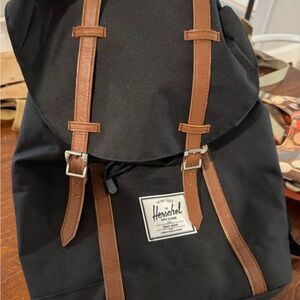 Herschel Supply Company Black Backpack with Brown Straps